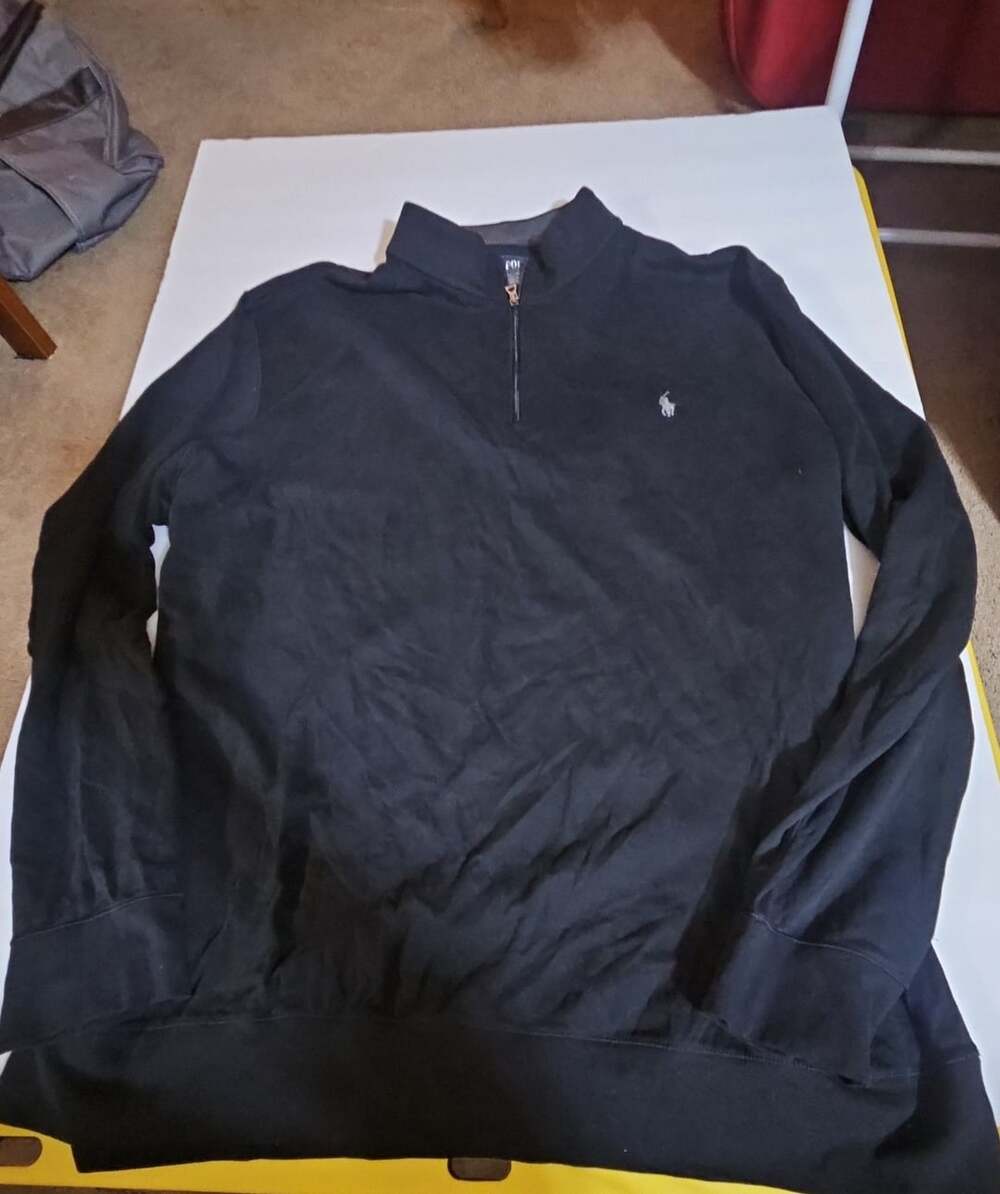 Polo Ralph Lauren Double-Knit Quarter-Zip Pullover Size 2XLT Black